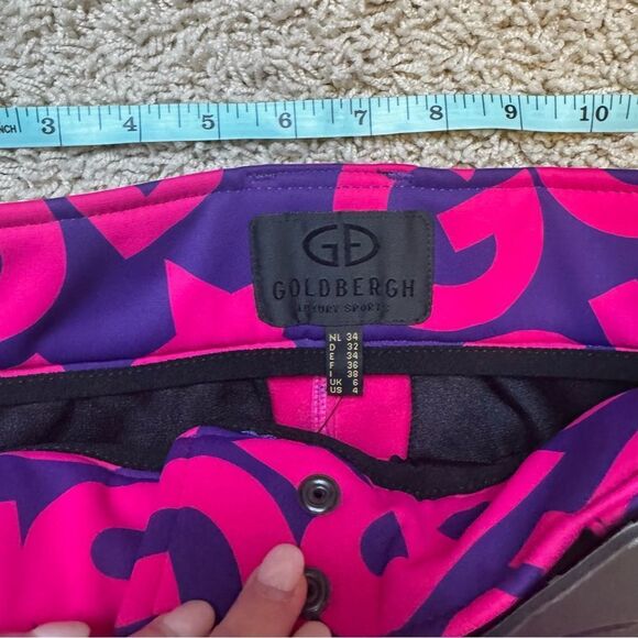 Goldbergh Pippa Skistar Belted Ski Pants Pink Purple NWT US 4 Waterproof - Picture 7 of 13